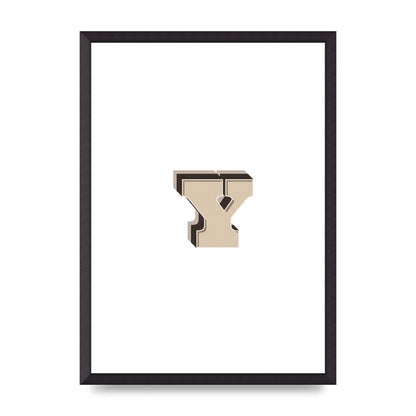 Alphabet Mix Match Y" Printed Poster - A2 framed