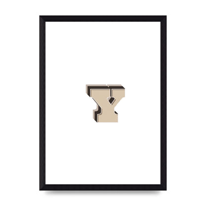 Alphabet Mix Match Y" Printed Poster - A4 framed