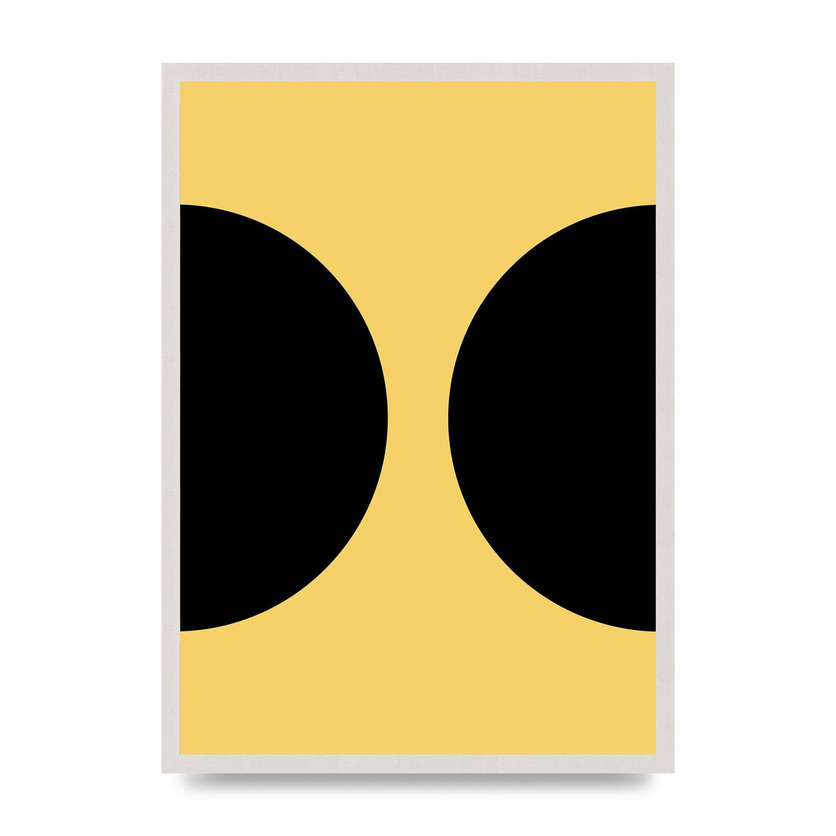 Yellow Black Disc Abstract One Art For The Home - A2 framed