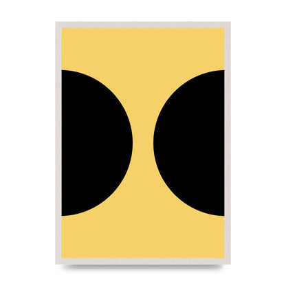 Yellow Black Disc Abstract One Art For The Home - A2 framed