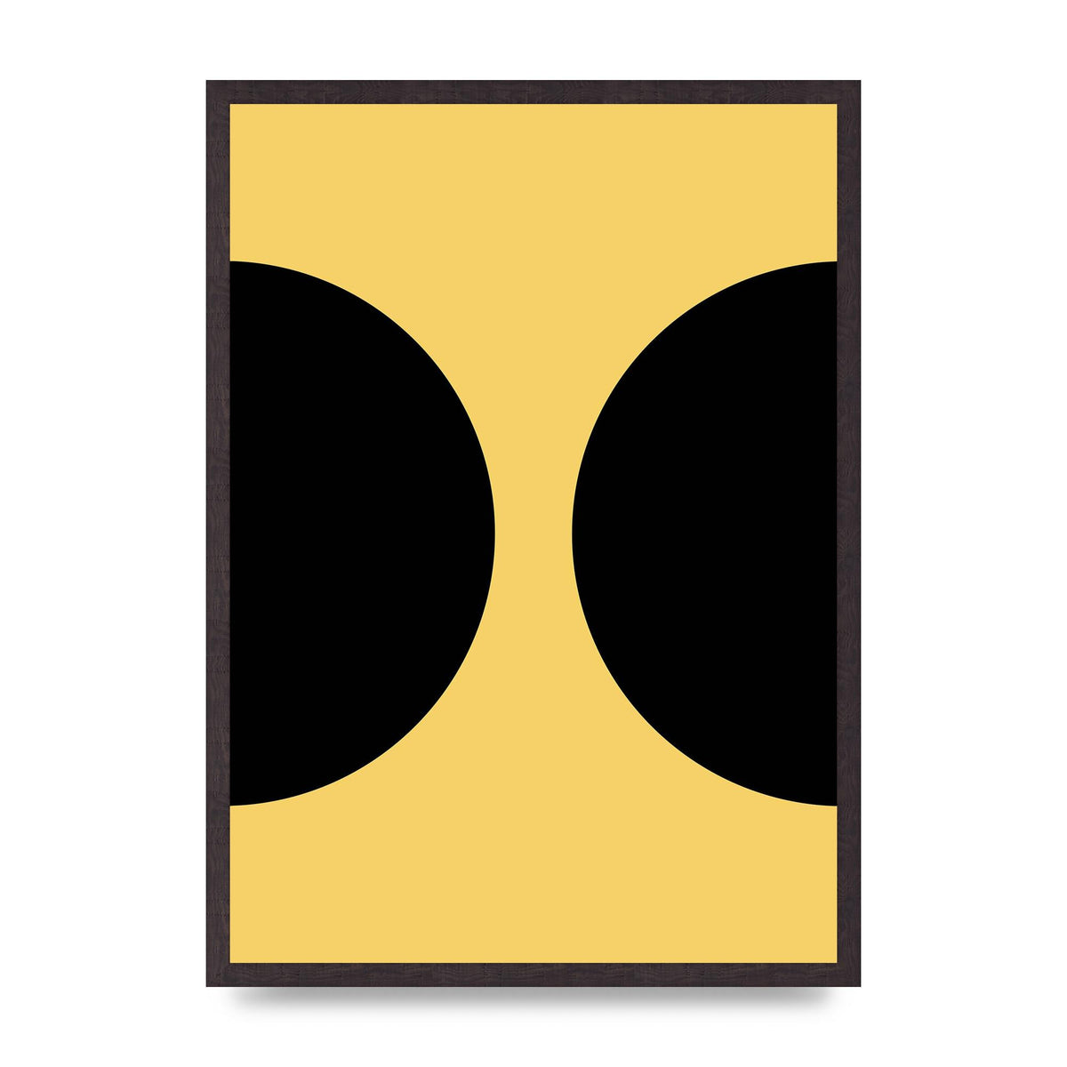 Yellow Black Disc Abstract One Art For The Home - A2 framed