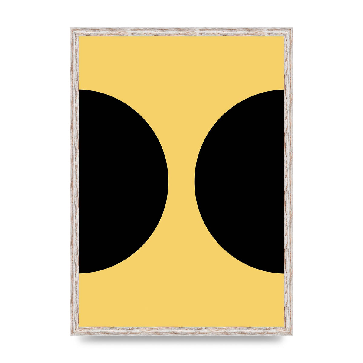 Yellow Black Disc Abstract One Art For The Home - A2 framed