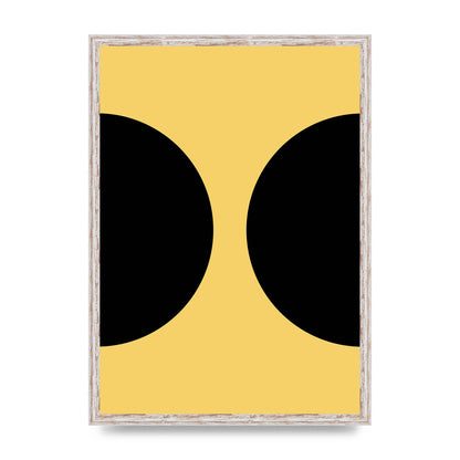 Yellow Black Disc Abstract One Art For The Home - A2 framed