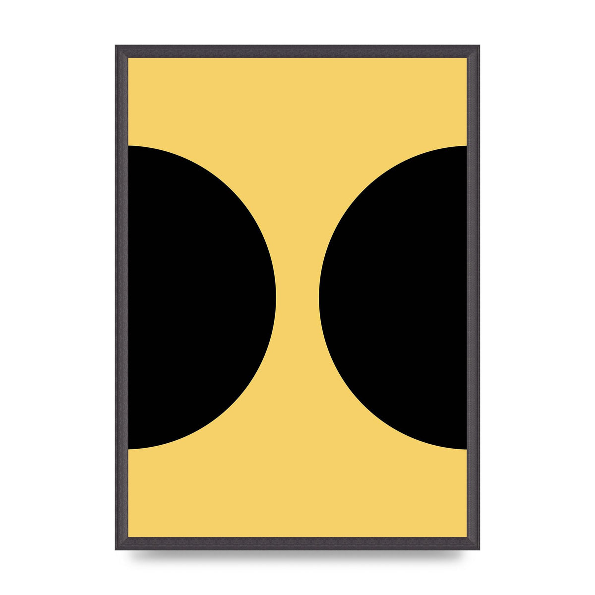 Yellow Black Disc Abstract One Art For The Home - A2 framed