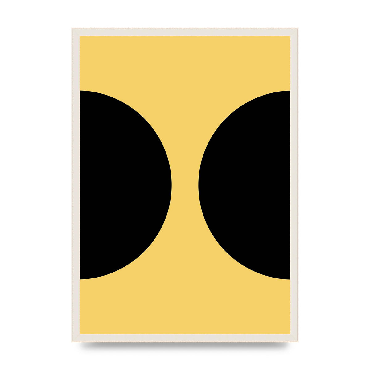 Yellow Black Disc Abstract One Art For The Home - A2 framed