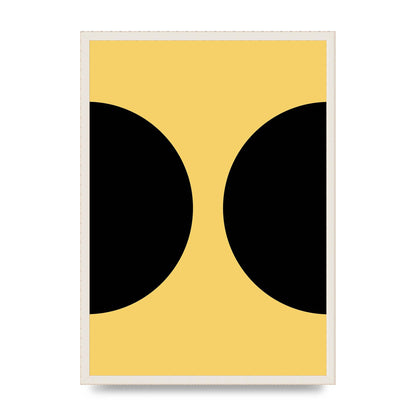 Yellow Black Disc Abstract One Art For The Home - A2 framed