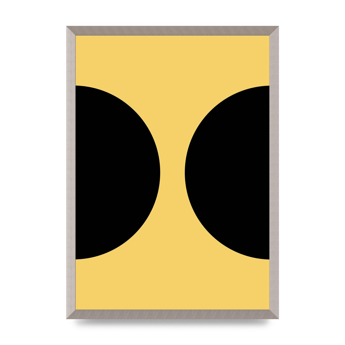 Yellow Black Disc Abstract One Art For The Home - A2 framed