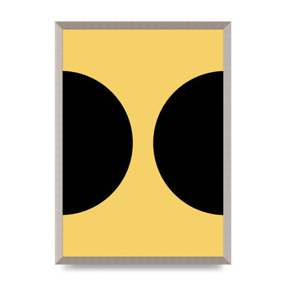 Yellow Black Disc Abstract One Art For The Home - A2 framed