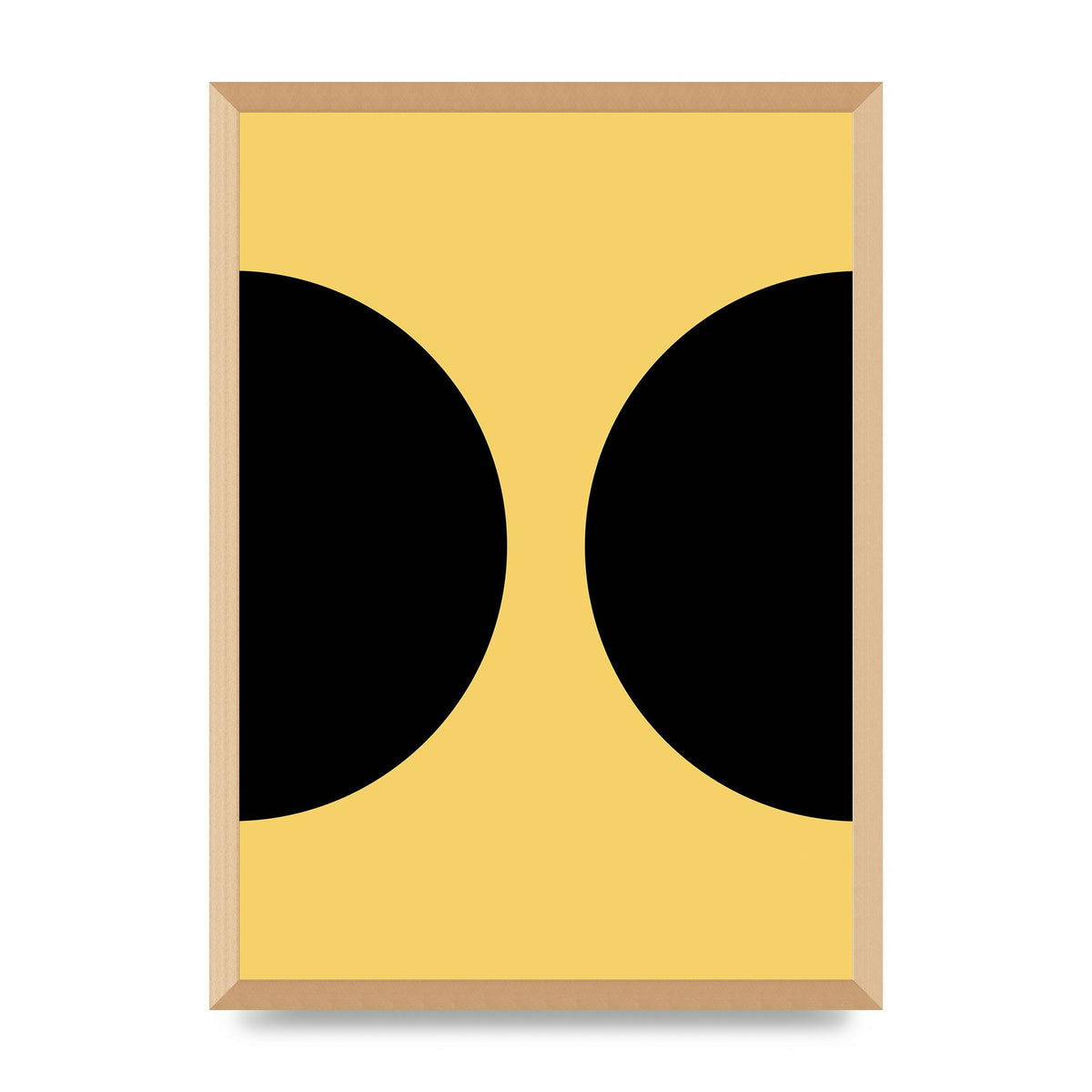 Yellow Black Disc Abstract One Art For The Home - A2 framed