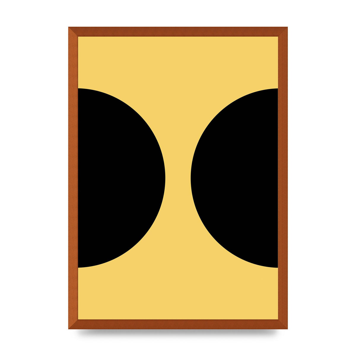 Yellow Black Disc Abstract One Art For The Home - A2 framed