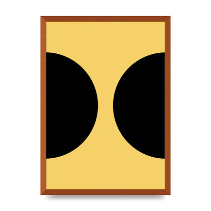 Yellow Black Disc Abstract One Art For The Home - A2 framed