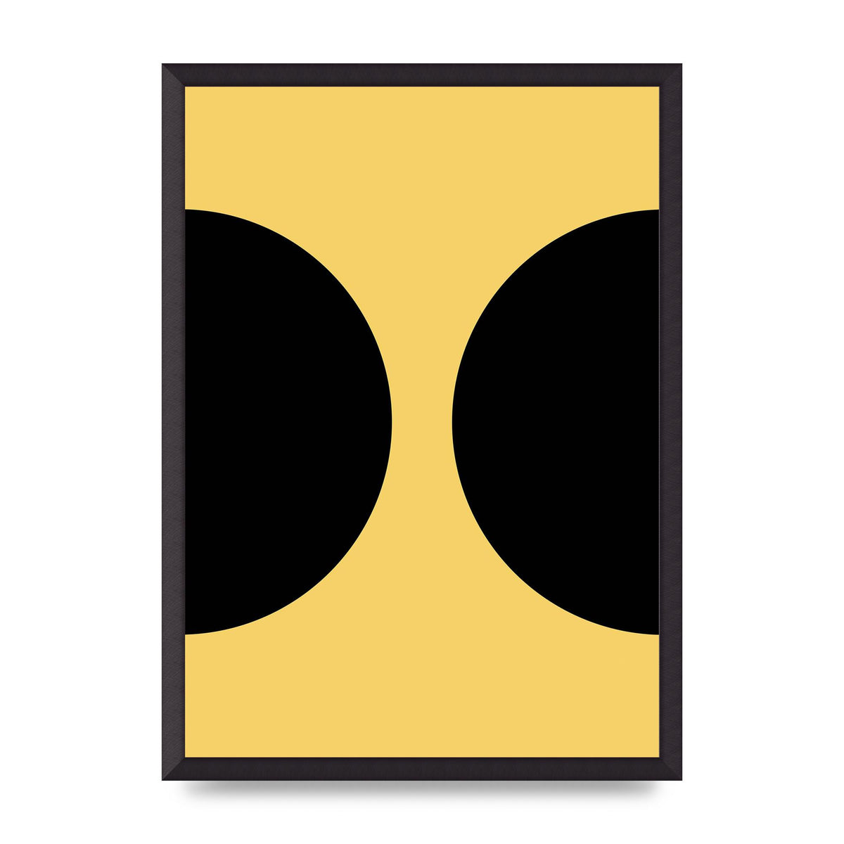 Yellow Black Disc Abstract One Art For The Home - A2 framed