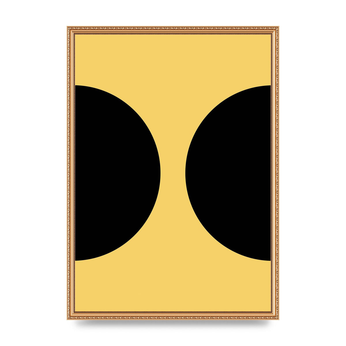 Yellow Black Disc Abstract One Art For The Home - A2 framed