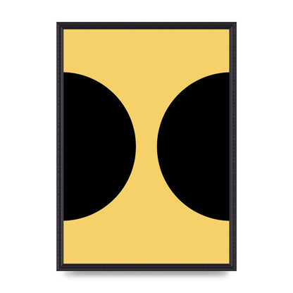Yellow Black Disc Abstract One Art For The Home - A2 framed