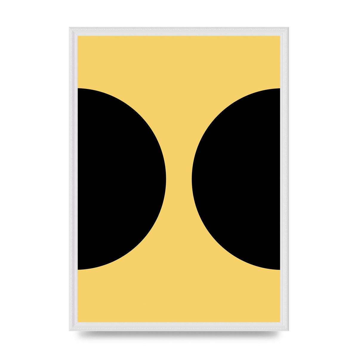 Yellow Black Disc Abstract One Art For The Home - A2 framed