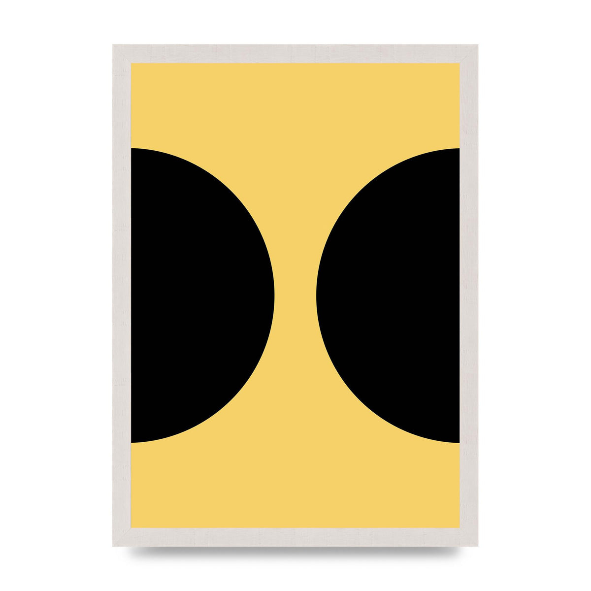 Yellow Black Disc Abstract One Art For The Home - A3 framed