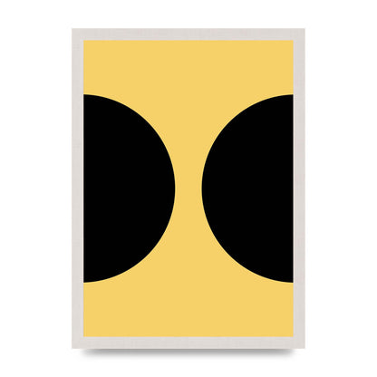 Yellow Black Disc Abstract One Art For The Home - A3 framed