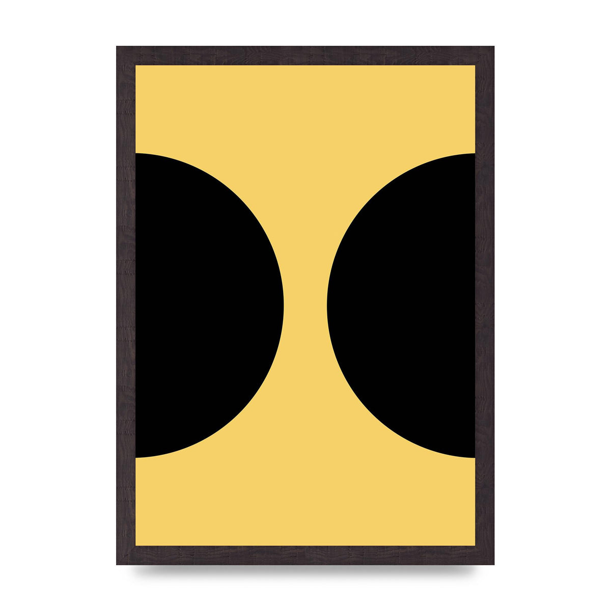 Yellow Black Disc Abstract One Art For The Home - A3 framed