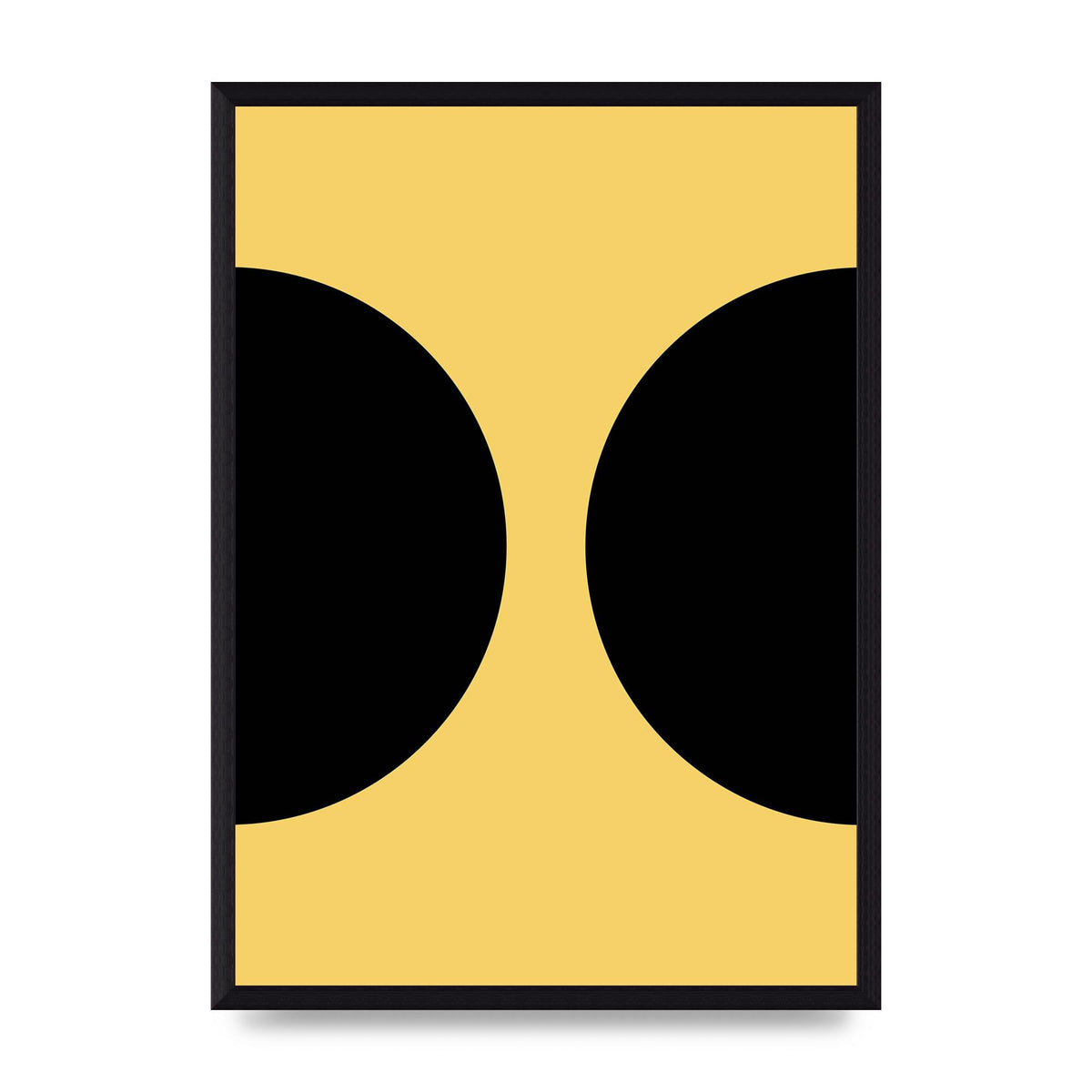 Yellow Black Disc Abstract One Art For The Home - A3 framed