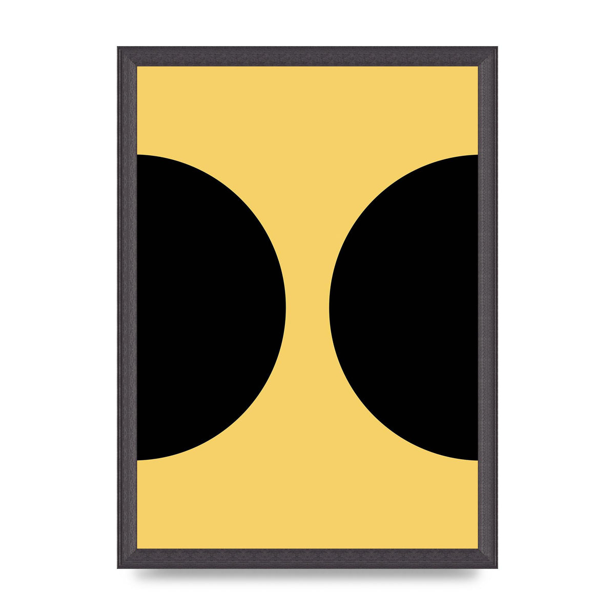 Yellow Black Disc Abstract One Art For The Home - A3 framed