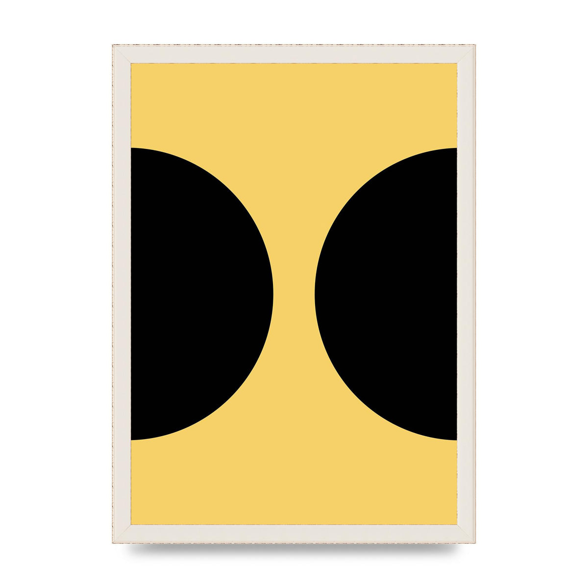 Yellow Black Disc Abstract One Art For The Home - A3 framed