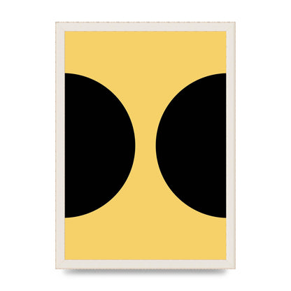 Yellow Black Disc Abstract One Art For The Home - A3 framed