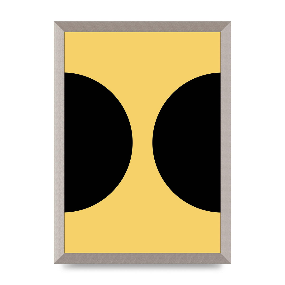 Yellow Black Disc Abstract One Art For The Home - A3 framed