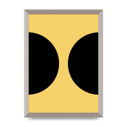 Yellow Black Disc Abstract One Art For The Home - A3 framed