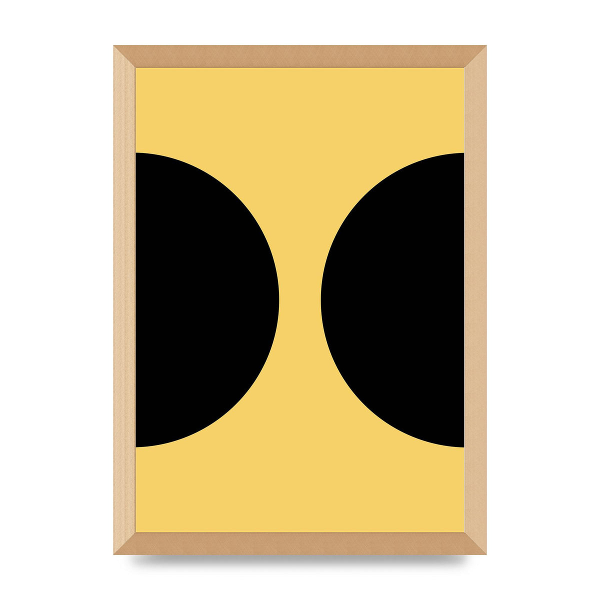Yellow Black Disc Abstract One Art For The Home - A3 framed