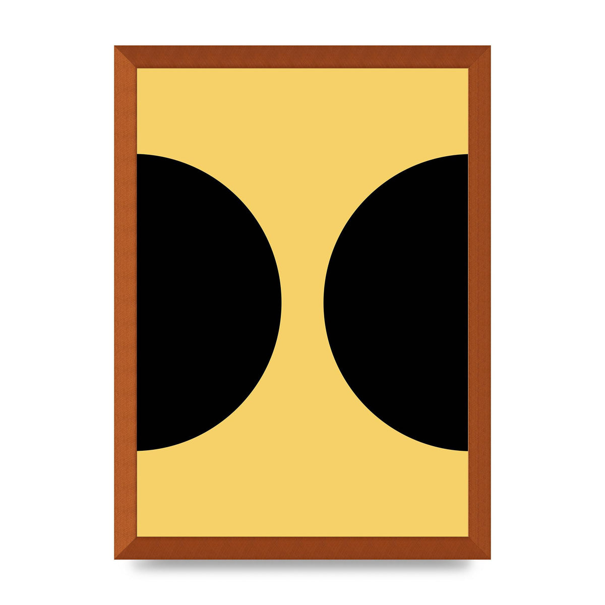 Yellow Black Disc Abstract One Art For The Home - A3 framed
