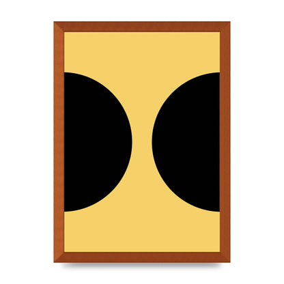 Yellow Black Disc Abstract One Art For The Home - A3 framed