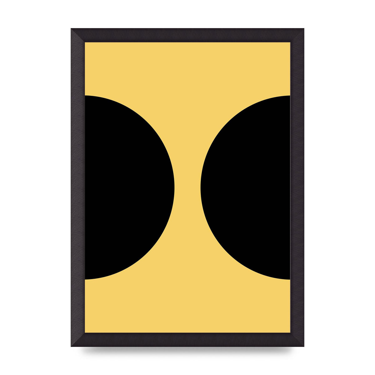 Yellow Black Disc Abstract One Art For The Home - A3 framed