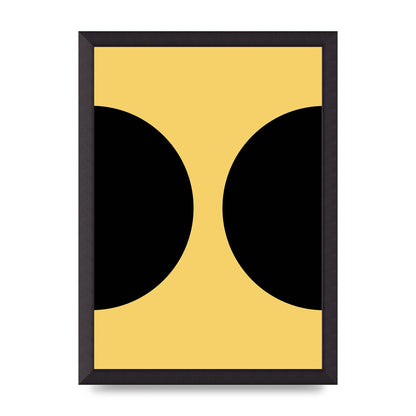 Yellow Black Disc Abstract One Art For The Home - A3 framed