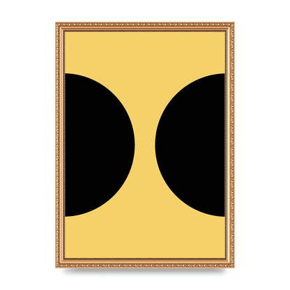 Yellow Black Disc Abstract One Art For The Home - A3 framed