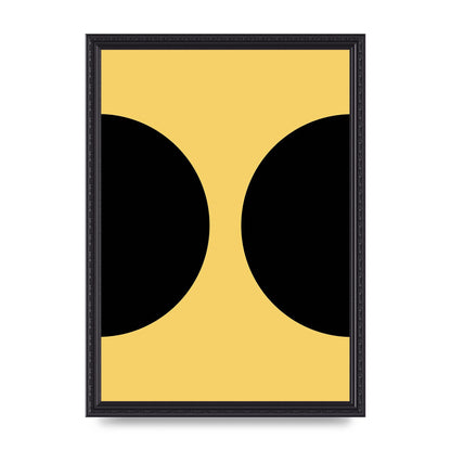 Yellow Black Disc Abstract One Art For The Home - A3 framed