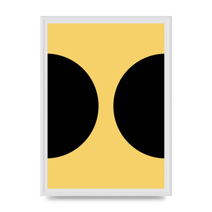 Yellow Black Disc Abstract One Art For The Home - A3 framed