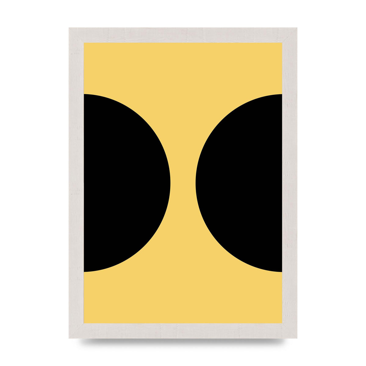 Yellow Black Disc Abstract One Art For The Home - A4 framed