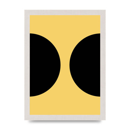 Yellow Black Disc Abstract One Art For The Home - A4 framed