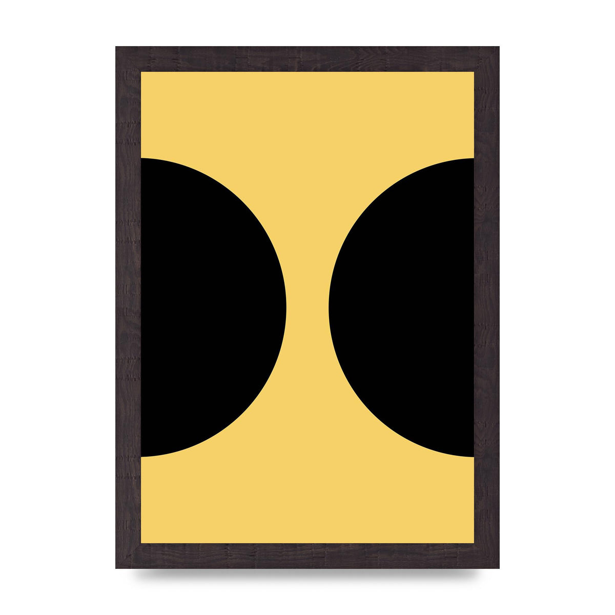 Yellow Black Disc Abstract One Art For The Home - A4 framed
