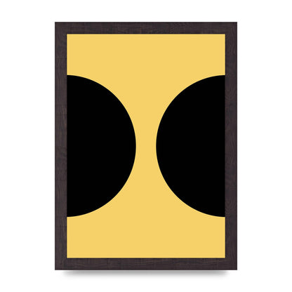 Yellow Black Disc Abstract One Art For The Home - A4 framed