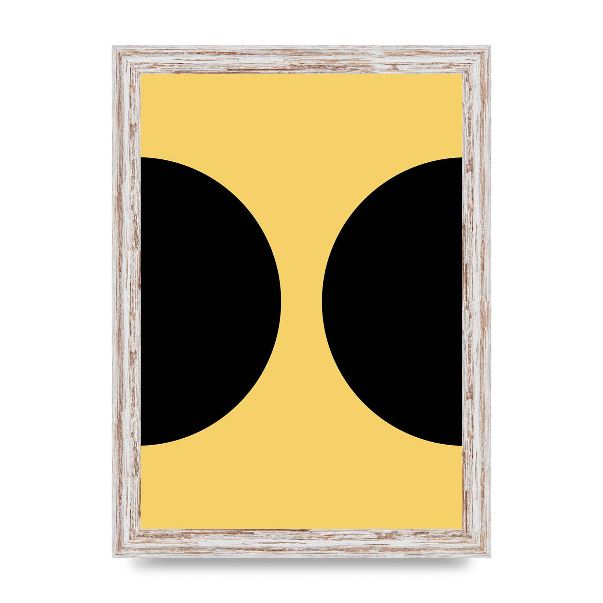 Yellow Black Disc Abstract One Art For The Home - A4 framed