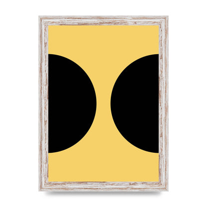 Yellow Black Disc Abstract One Art For The Home - A4 framed