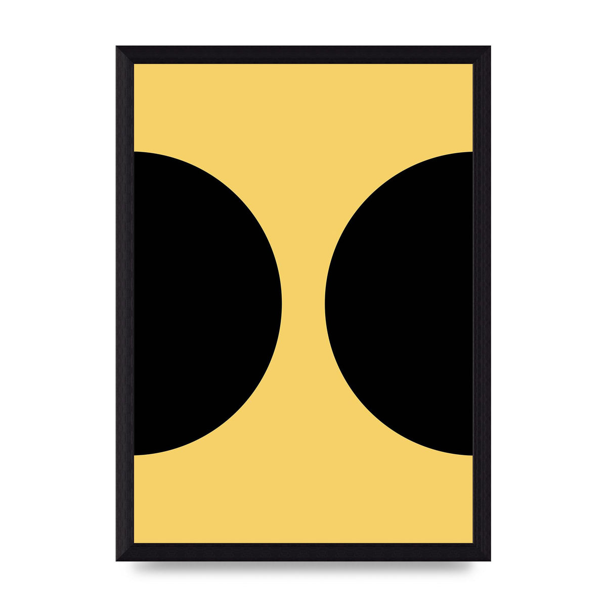 Yellow Black Disc Abstract One Art For The Home - A4 framed