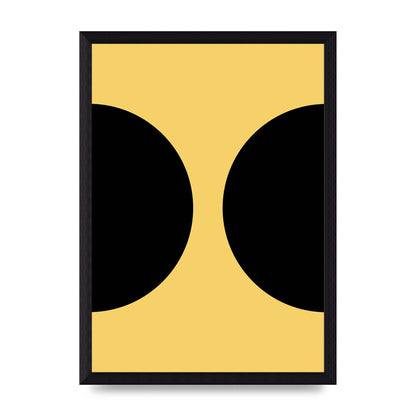 Yellow Black Disc Abstract One Art For The Home - A4 framed