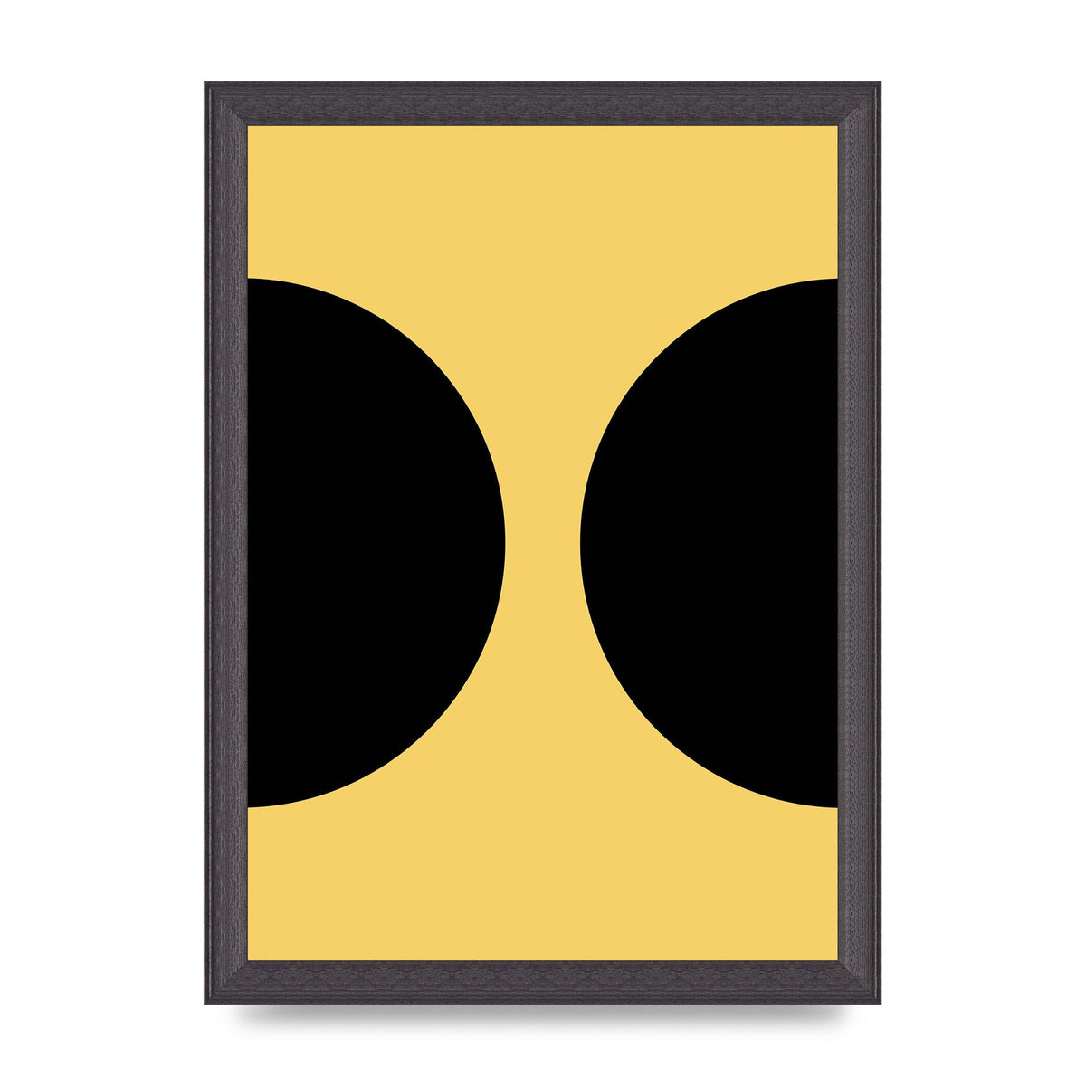 Yellow Black Disc Abstract One Art For The Home - A4 framed