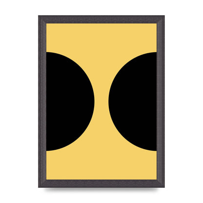 Yellow Black Disc Abstract One Art For The Home - A4 framed