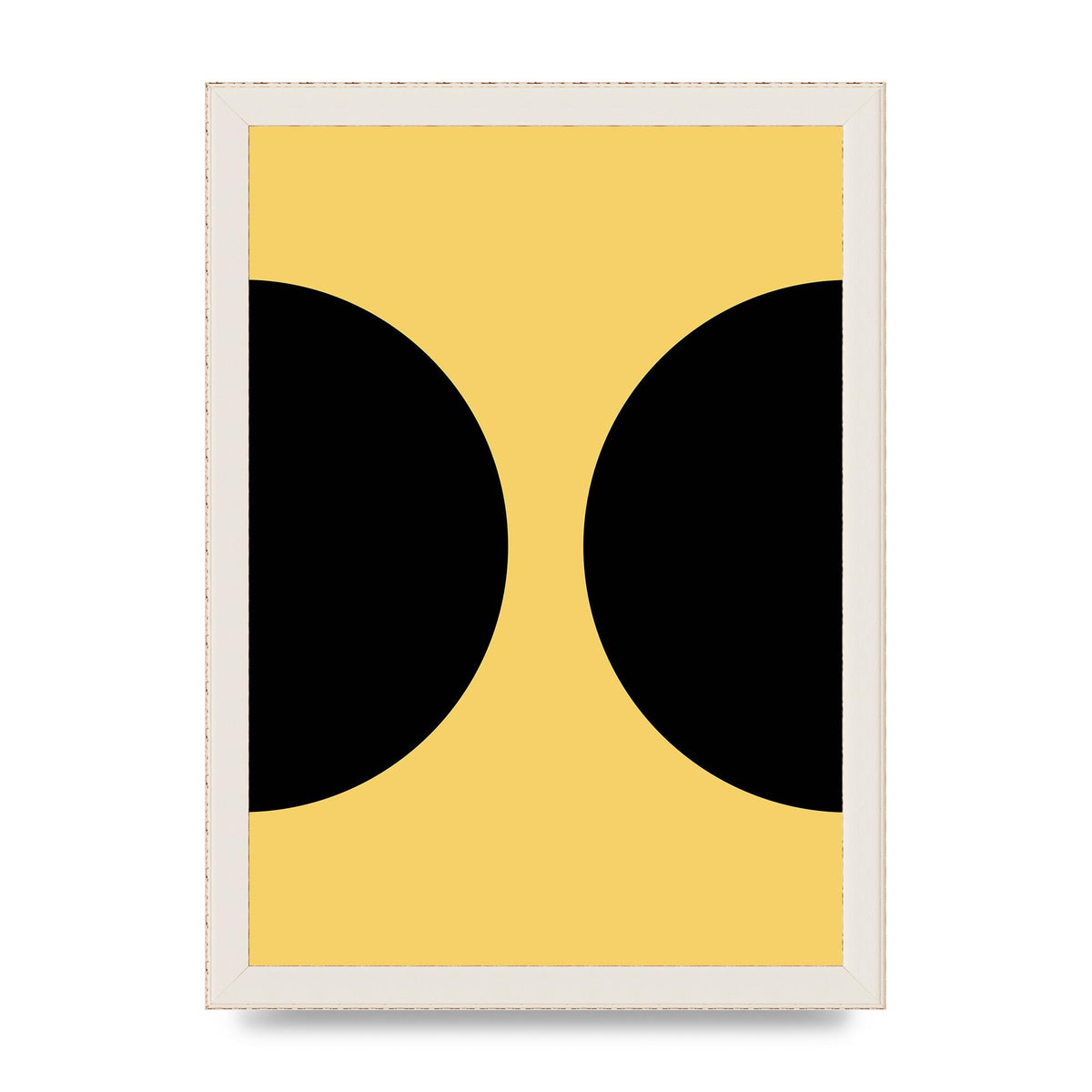 Yellow Black Disc Abstract One Art For The Home - A4 framed