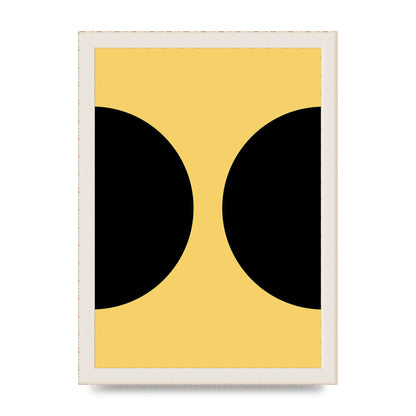 Yellow Black Disc Abstract One Art For The Home - A4 framed