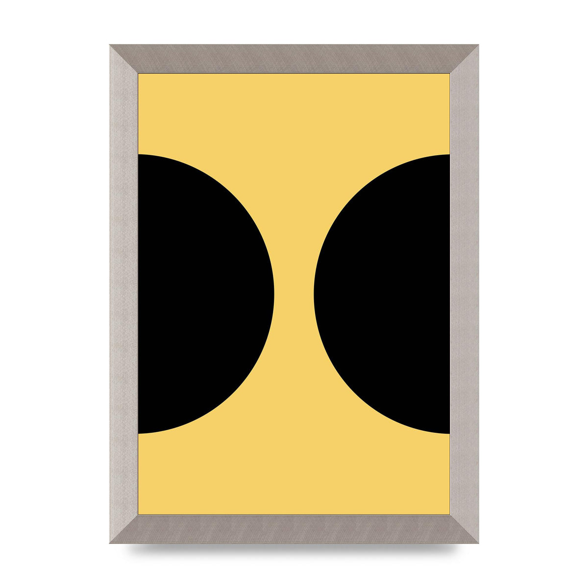 Yellow Black Disc Abstract One Art For The Home - A4 framed