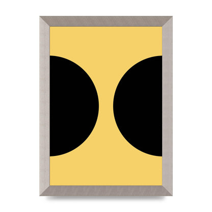 Yellow Black Disc Abstract One Art For The Home - A4 framed
